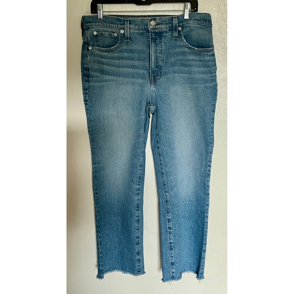 Madewell Cali Demi Bootcut Jeans Light Wash Frayed‎ Hem Women's Size 30T